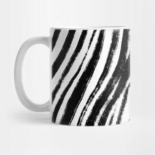 Abstract Wave Animal Pattern Zebra Black and White Mug